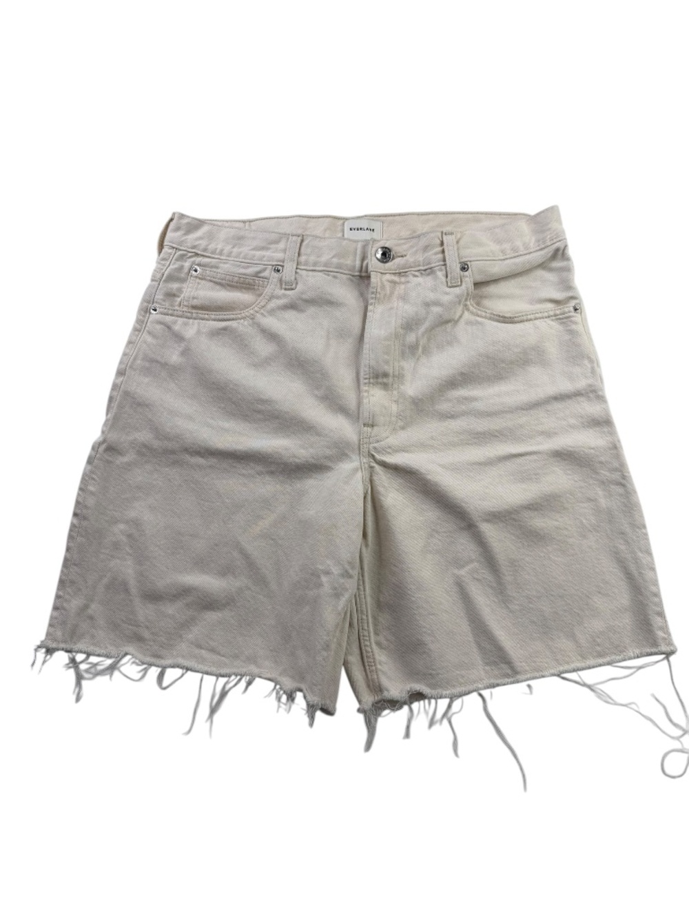 Everlane The OG Baggy Jean Shorts Frayed Hem Bone Sz 31R